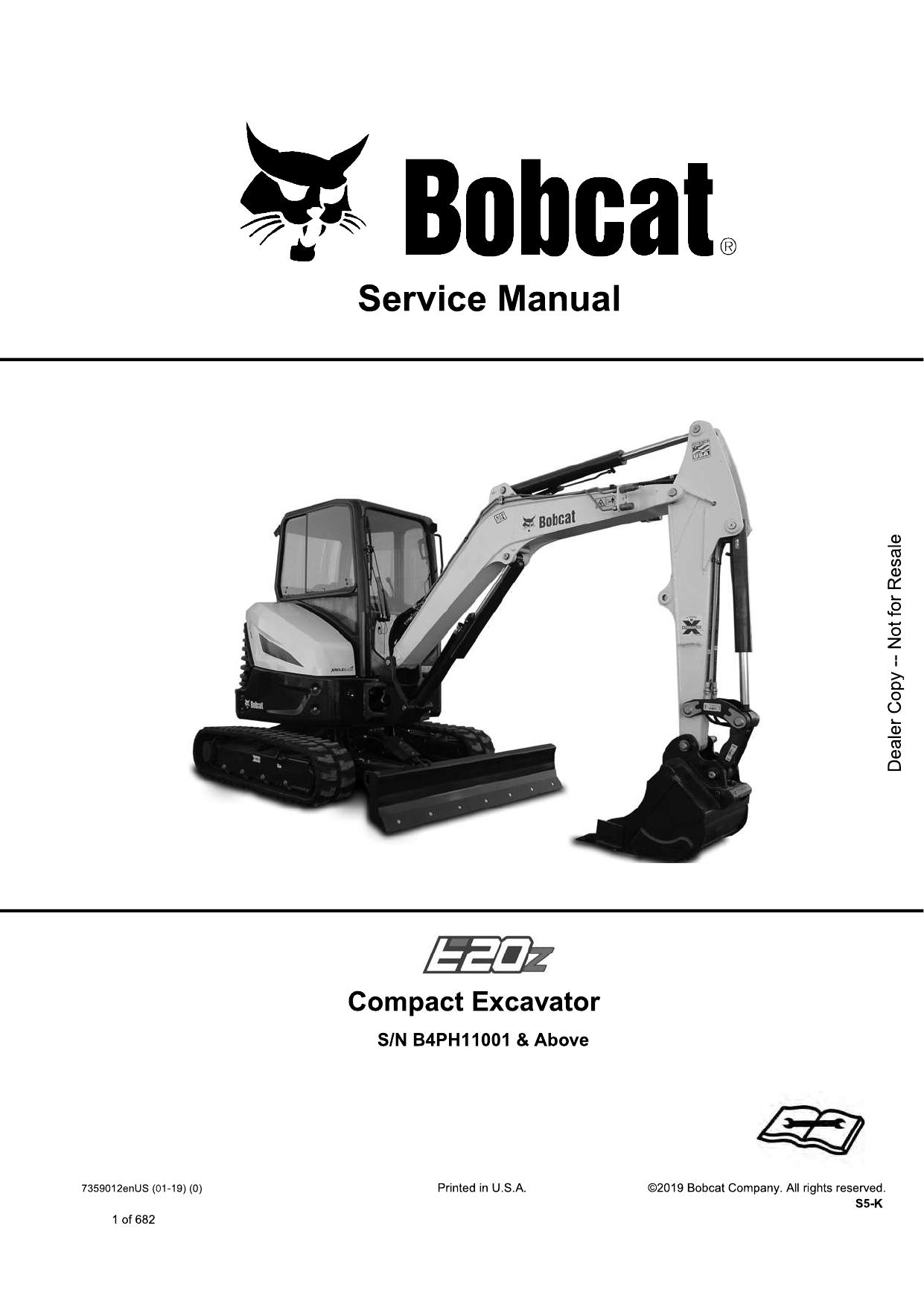 E20Z Compact Excavator Service Manual Bobcat